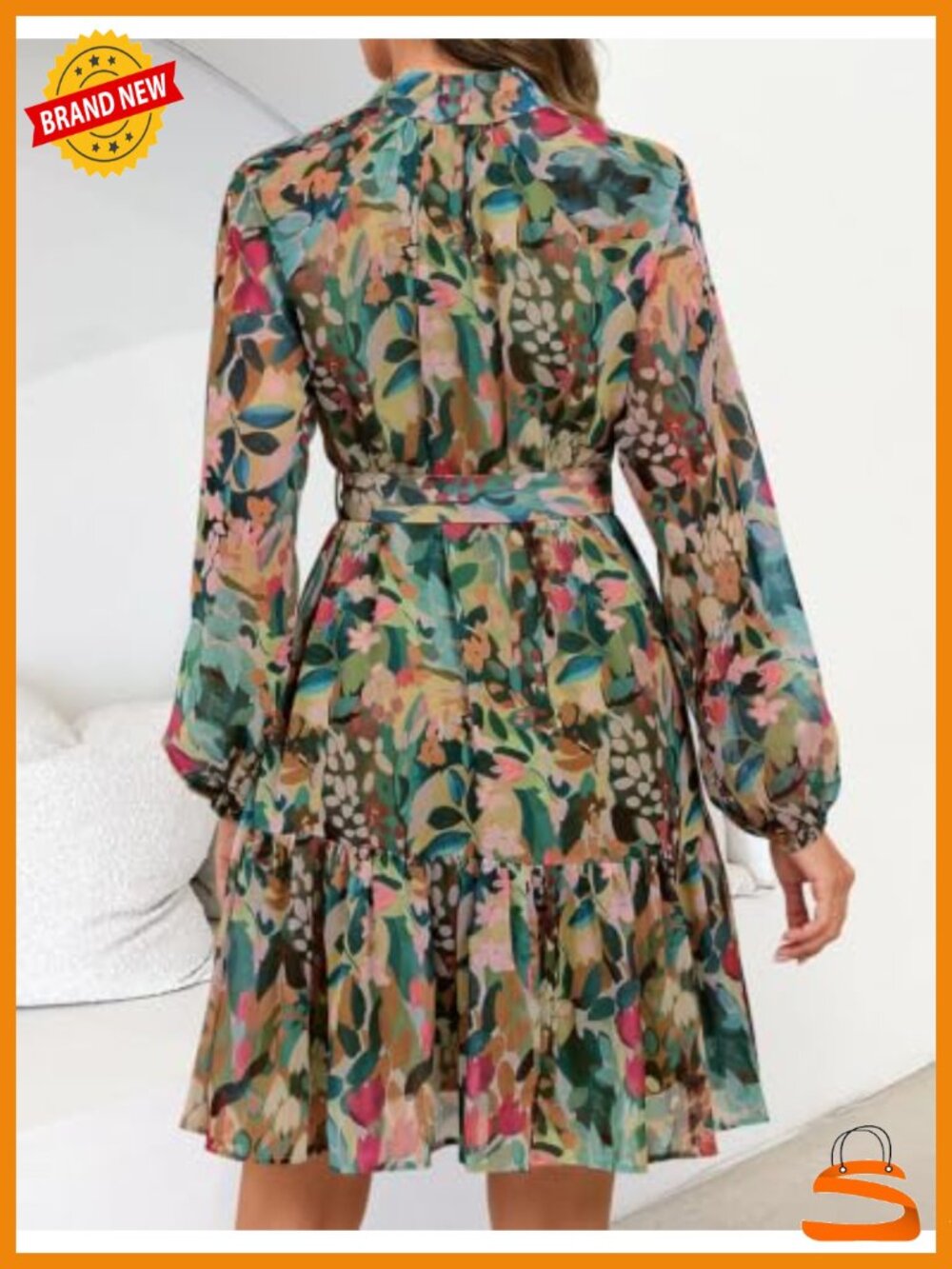 Women's Floral Lace Dress - Picture 4 of 6
